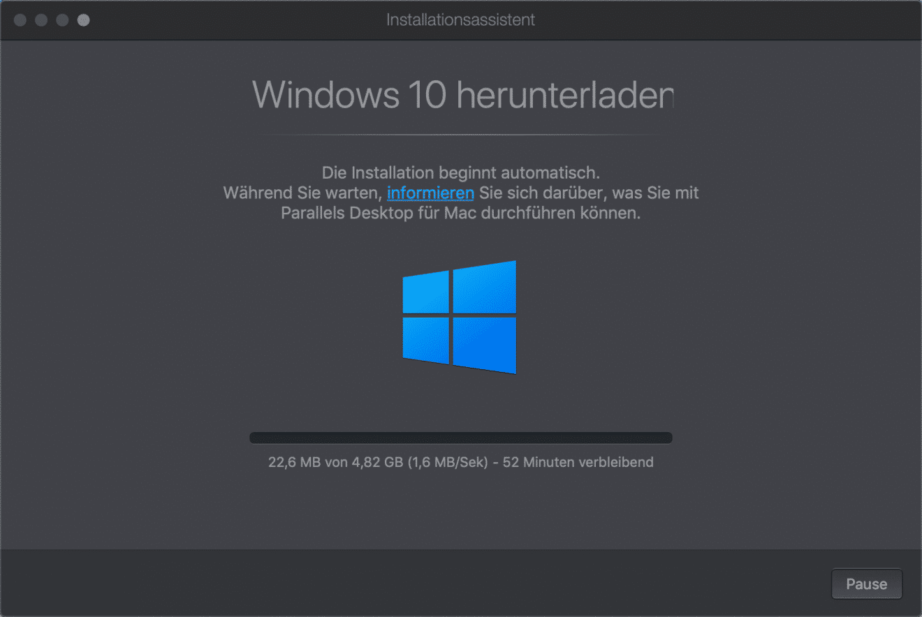 installing parallels windows 10 mac os