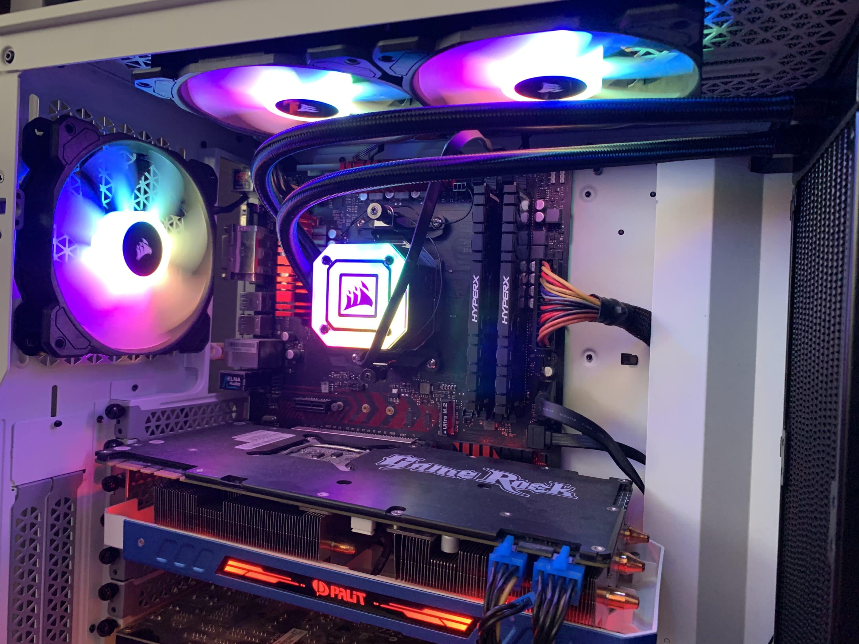 My H115i Elite Capellix and my other two ML140 RGB fans connected