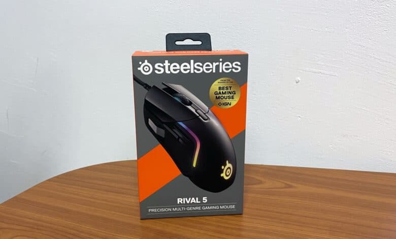 Bild der Verpackung der SteelSeries Rival 5 Gaming-Maus