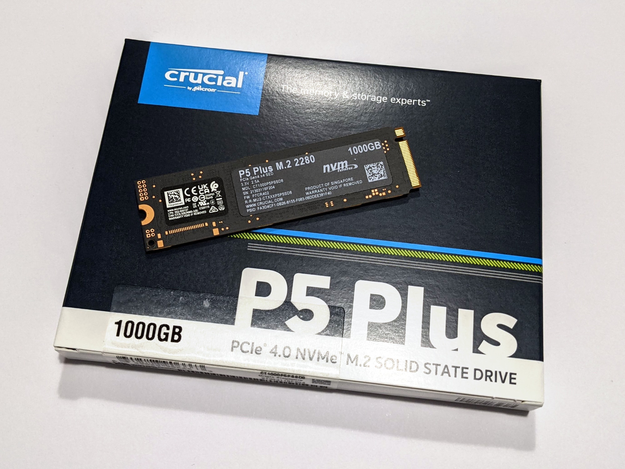 Crucial P5 Plus SSD 1TB M.2 2280 PCIe Gen4 x4 - CT1000P5PSSD8