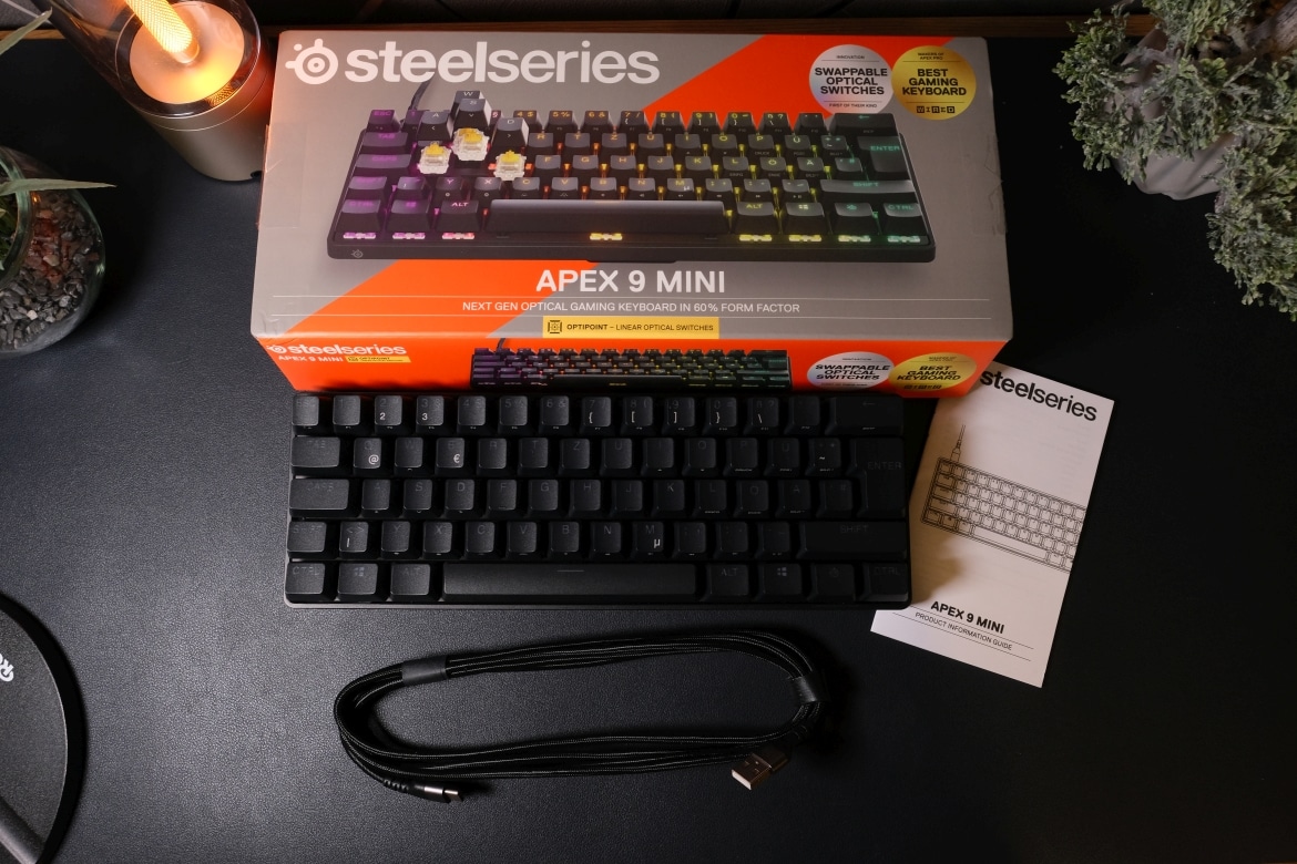 SteelSeries Apex 9 Mini unboxing and sound test (swappable linear