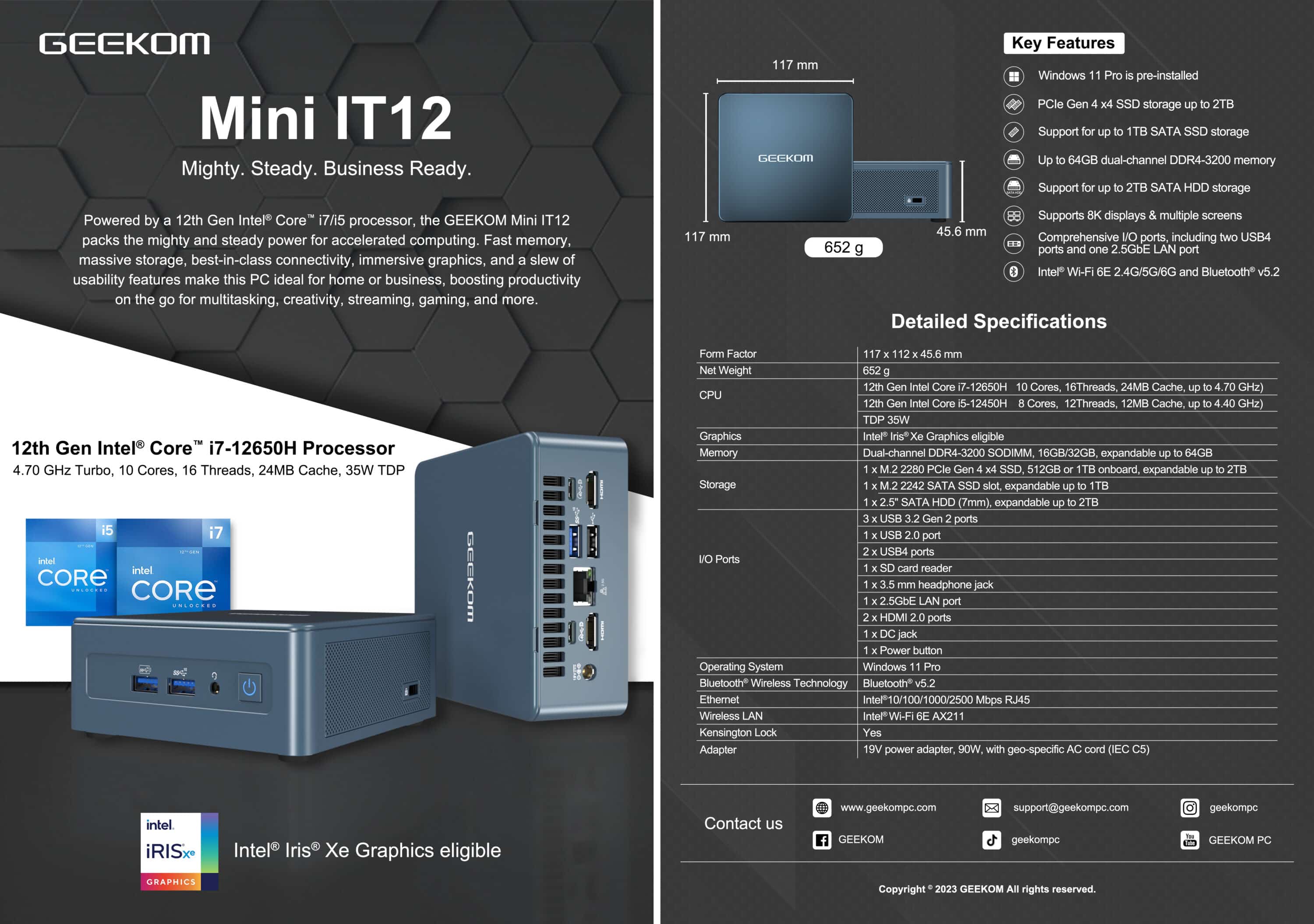 Beelink 10 core mini pc intel 12th Generation i7-12650H mini desktop