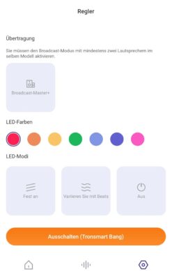 Beleuchtungssteuerung in der Tronsmart App